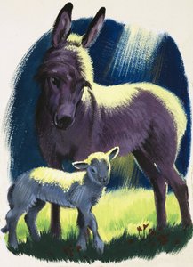 Burro y cordero de English School