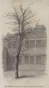 El árbol del Dr. Johnson, en New-Street, Shoe-Lane (grabado) de English School