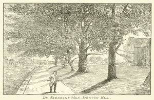 Paseo del Dr. Johnson, Denton Hall (grabado)