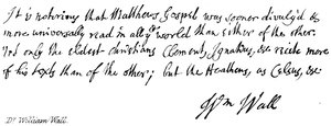 Dr William Wall de English School