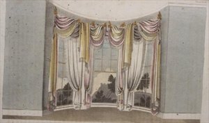 Cortinas para ventanas circulares, lámina 108 de Ackermann