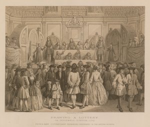 Sorteo de una lotería en Guidhall, Londres, 1739 de English School