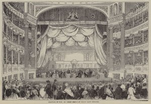 Dibujo de los Premios Art Union, Teatro Drury Lane, Londres (grabado) de English School