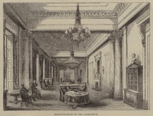 Sala de dibujo en el Athenaeum Club, Londres (grabado) de English School