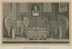Sorteo de la lotería estatal en Guildhall, 1763