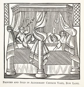 Sueños y lunares, ilustración de Chap-books del Siglo XVIII de John Ashton, pub. 1882