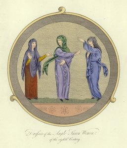 Vestidos de las mujeres anglosajonas del siglo VIII de English School