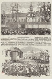 El Duque de Wellington en capilla ardiente en el Hospital de Chelsea (grabado) de English School