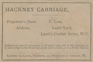 Carruaje de Hackney de la Línea E de English School