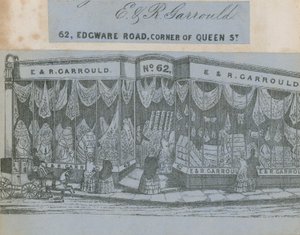 E & R Garrould, 62 Edgware Road, esquina de Queen Street, Londres