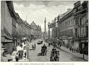 Earl Grey Street, Newcastle-on-Tyne (grabado) de English School