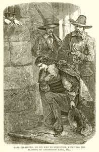 El Conde Strafford, en su camino a la ejecución, recibiendo la bendición del Arzobispo Laud, 1641 de English School