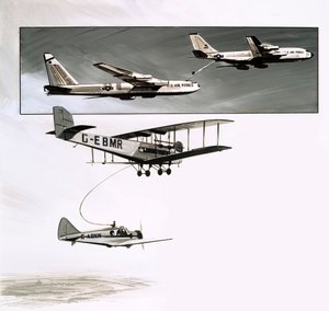 Reabastecimiento en vuelo temprano para un Handley Page W10