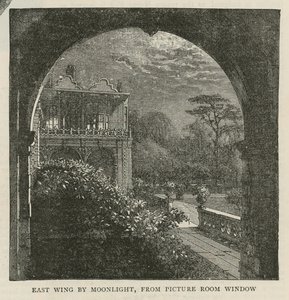 Ala este a la luz de la luna, desde la ventana de la sala de cuadros, Holland House