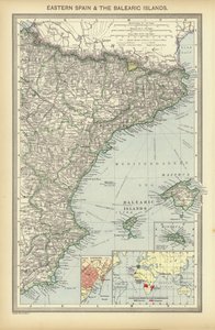 Este de España y las Islas Baleares (litografia en color) de English School