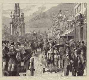 Edimburgo Ilustrado, Princes Street en la Temporada (grabado)