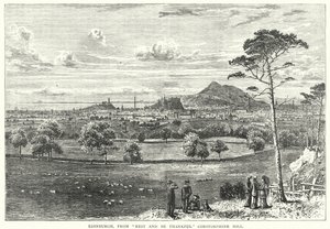 Edimburgo, desde "Rest and Be Thankful" Colina de Corstorphine (grabado) de English School