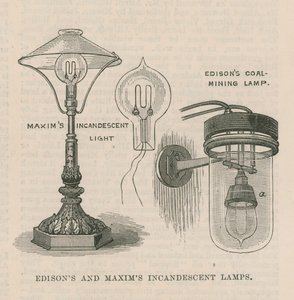 Lámparas incandescentes de Edison y Maxim