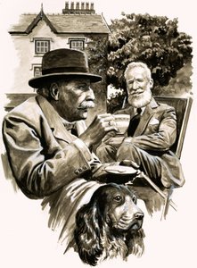 Edward Elgar y George Bernard Shaw tomando té