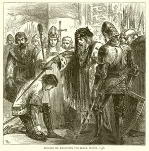 Eduardo III nombrando Caballero al Príncipe Negro, 1546 de English School