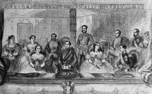 Eduardo VII y la Reina Alexandra de Inglaterra en la Ópera de Londres de English School