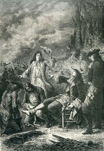 Edward Villiers herido en la batalla de Newbury, 1643 de English School