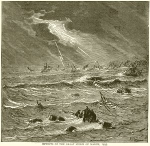 Efectos de la gran tormenta de marzo de 1493 de English School