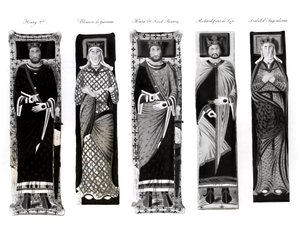 Efigies de Enrique II (1133-89) Leonor de Aquitania (c.1122-1204) Ricardo Corazón de León (1157-99) e Isabel de Angulema de English School