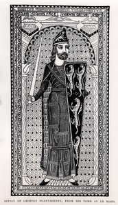 Efigie de Geoffrey Plantagenet (1113-1150) de su tumba en Le Mans de English School