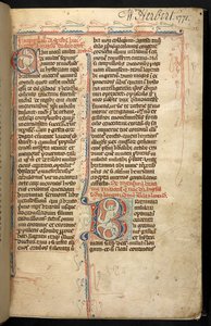 Egerton 3142, f.1r, Texto con una inicial iluminada, 