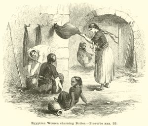 Mujeres egipcias batiendo mantequilla de English School