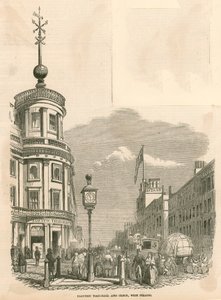 Bola de tiempo eléctrica y reloj, oeste de Strand, Londres de English School