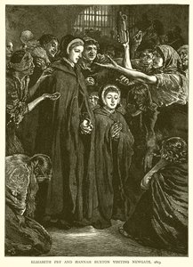 Elizabeth Fry y Hannah Buxton visitando Newgate, 1813 de English School