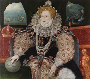 Isabel I (Retrato de la Armada), c.1588 (óleo sobre tabla de roble) de English School