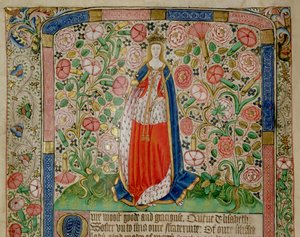 Elizabeth Woodville (c.1437-92) Reina Consorte del Rey Eduardo IV de Inglaterra (detalle) de English School