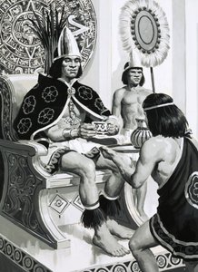 El emperador Moctezuma de los aztecas gustaba de beber cacao de English School