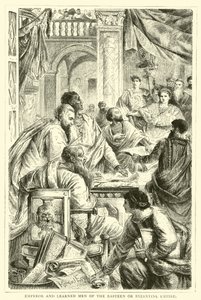 Emperador y hombres eruditos del Imperio Oriental o Bizantino de English School