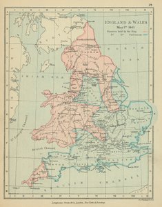 Inglaterra y Gales (litografía en color) de English School