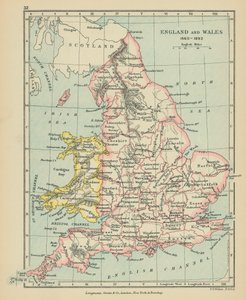 Inglaterra y Gales (litografía en color) de English School