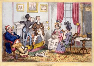 Hogar inglés, pub. J. lePetit, Dublín, c.1820 (grabado coloreado a mano)