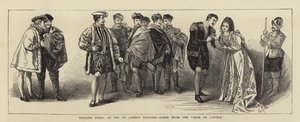 Ópera Inglesa en el Teatro St James, Escena de "La Rosa de Castilla" (grabado)