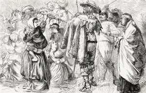 Protestantes Ingleses ahogados por Católicos Irlandeses durante la Rebelión Irlandesa de 1641, c.1865 de English School