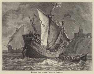 Barco inglés del siglo XV (grabado)