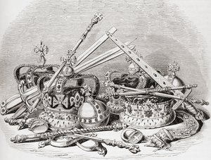 Regalia inglesa, de Old England: A Pictorial Museum, pub. 1847