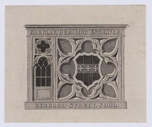 Grabador, Barclay, tarjeta comercial de English School