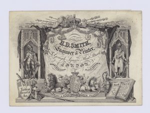 Grabador e impresor, H D Smith, tarjeta comercial de English School