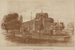 Ampliación de la iglesia de Kew (grabado)