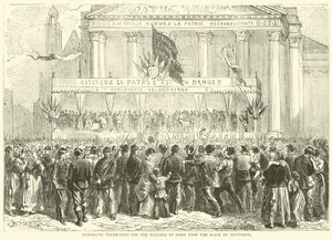 Inscripción de voluntarios para la defensa de París en la Place du Pantheon, octubre de 1870 de English School