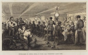 Entretenimiento al Almirante Dundas, a bordo del HMS "Wellington," Flota del Báltico de English School