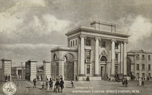 Entrada a la Estación de Birmingham (Curzon Street), 1838 de English School
